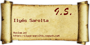 Ilyés Sarolta névjegykártya